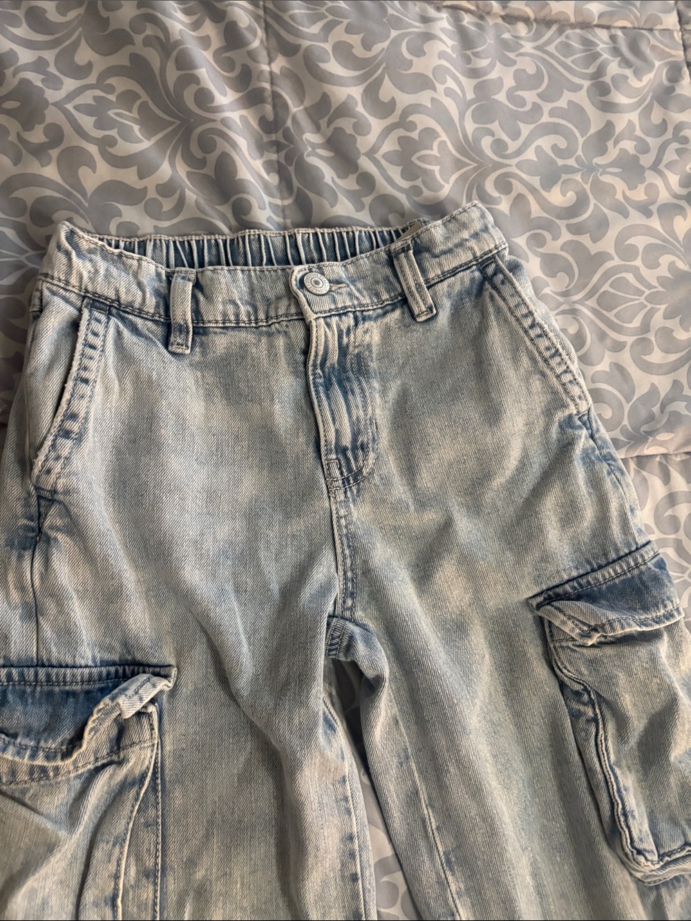 Kids Cargo Jeans - Black and Light Blue Denim - Picture 8 of 8